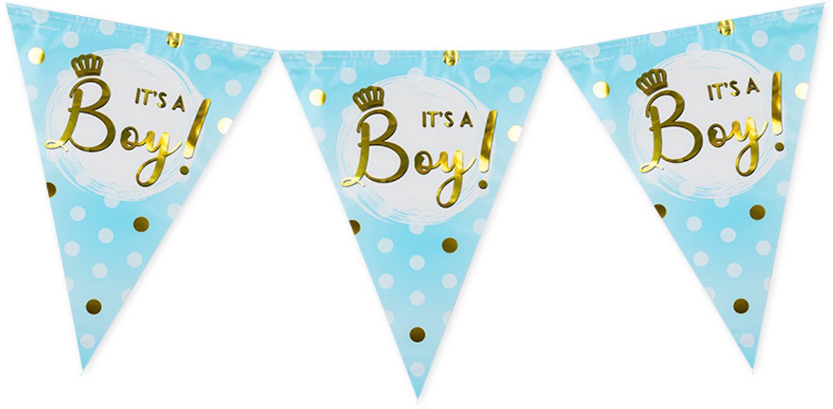 Vlaggenlijn Its a boy | Set á 6 stuks | 10 meter | Dubbelzijdig